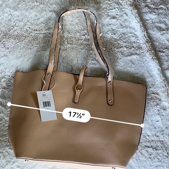 New Jessica Moore Peach Luxe Handbag Tote Purse - Picture 11 of 12